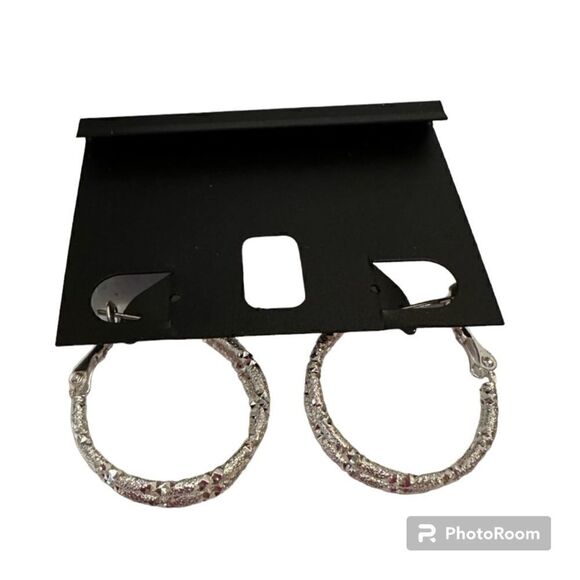 INC International Concepts silver hoop earrings NWOT - Picture 5 of 5